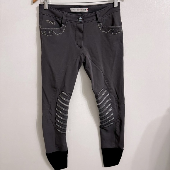 AMINO GRAY RIDING PANTS BREECHES MADE IN ITALY SIZE 42 - Picture 1 of 11
